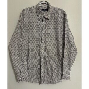 Bugatchi Uomo Classic Fit Long Sleeve Large Men's Dress Shirt Button Up